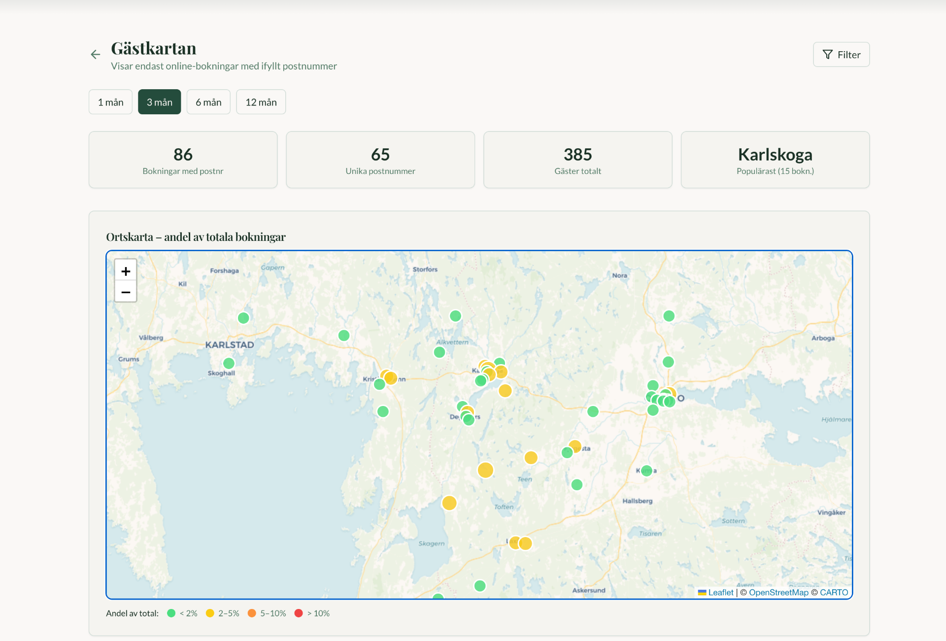 Gästkarta över Sverige